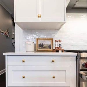 Set of 6 Polished Brass Ball Knobs